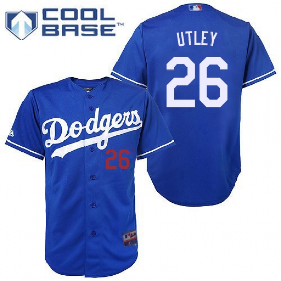 Men's Majestic Los Angeles Dodgers #26 Chase Utley Authentic Royal Blue Cool Base MLB Jersey - Ujersey