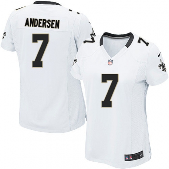 Women's Nike New Orleans Saints #7 Morten Andersen Game White NFL Jersey - Ujersey