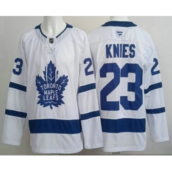 Men's Toronto Maple Leafs #23 Matthew Knies White Authentitc Jersey - Ujersey