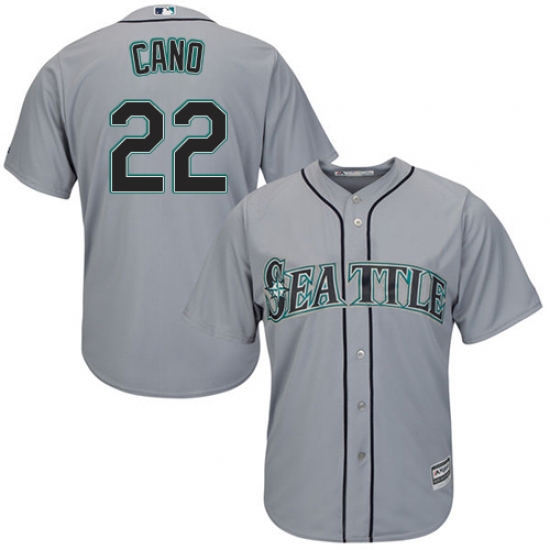 Men's Majestic Seattle Mariners #22 Robinson Cano Replica Grey Road Cool Base MLB Jersey - Ujersey