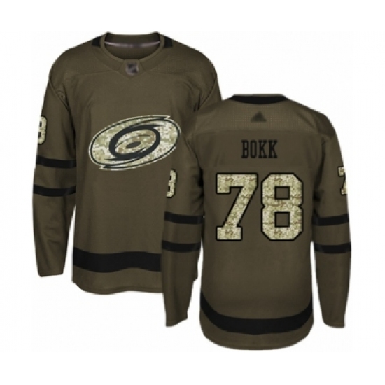 Youth Carolina Hurricanes #78 Dominik Bokk Authentic Green Salute to Service Hockey Jersey - Ujersey