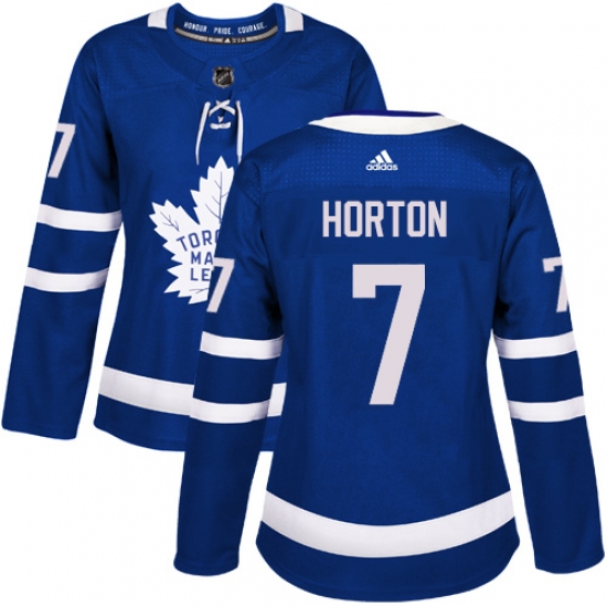 Women's Adidas Toronto Maple Leafs #7 Tim Horton Authentic Royal Blue Home NHL Jersey - Ujersey