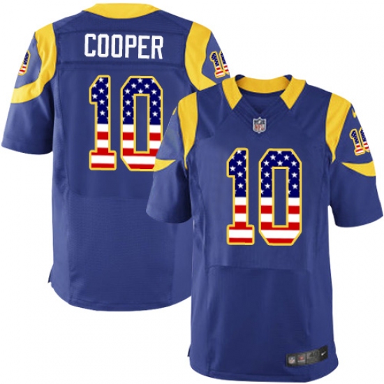 Men's Nike Los Angeles Rams #10 Pharoh Cooper Elite Royal Blue Alternate USA Flag Fashion NFL Jersey - ujerseystore