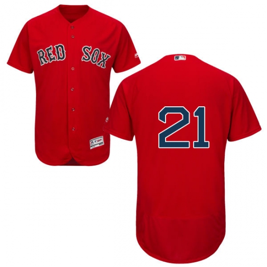 Men's Majestic Boston Red Sox #21 Roger Clemens Red Flexbase Authentic Collection MLB Jersey - Ujersey