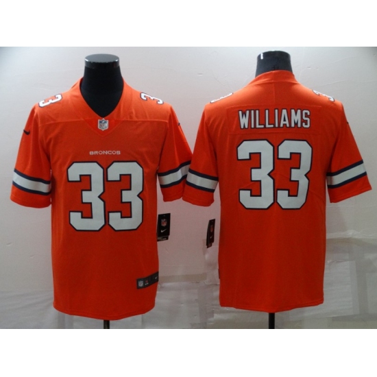Men's Denver Broncos #33 Javonte Williams Nike Orange Stitched Limited Jersey - Ujersey