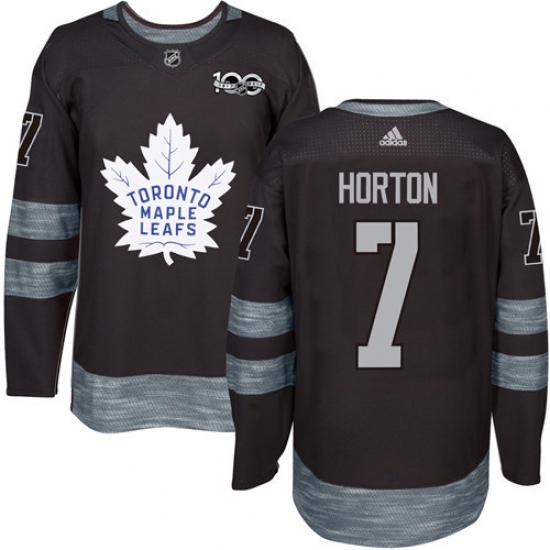 Men's Adidas Toronto Maple Leafs #7 Tim Horton Authentic Black 1917-2017 100th Anniversary NHL Jersey - Ujersey
