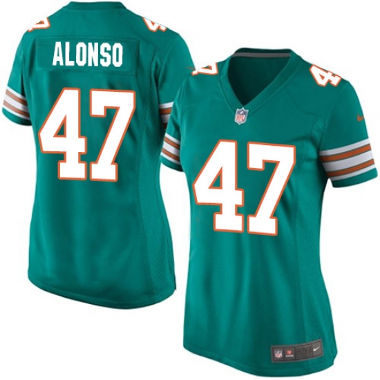 Women's Nike Miami Dolphins #47 Kiko Alonso Game Aqua Green Alternate NFL Jersey - Ujersey