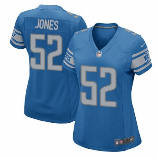 Women's Nike Detroit Lions #52 Christian Jones Game Blue Team Color NFL Jersey - Ujersey