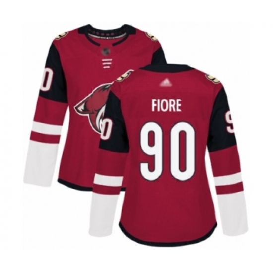 Women's Arizona Coyotes #90 Giovanni Fiore Authentic Burgundy Red Home Hockey Jersey