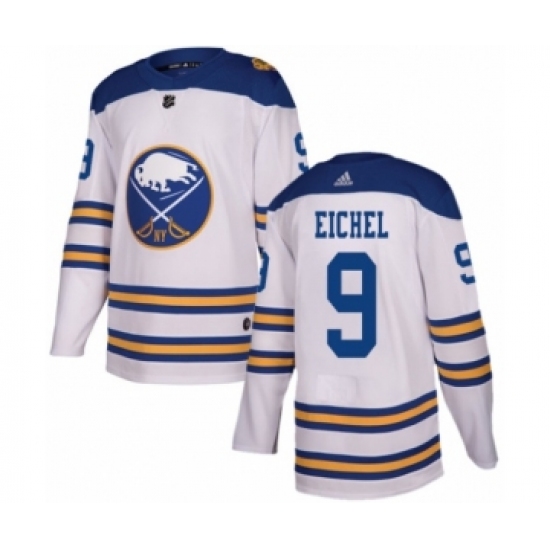 Men's Adidas Buffalo Sabres #9 Jack Eichel Authentic White 2018 Winter Classic NHL Jersey