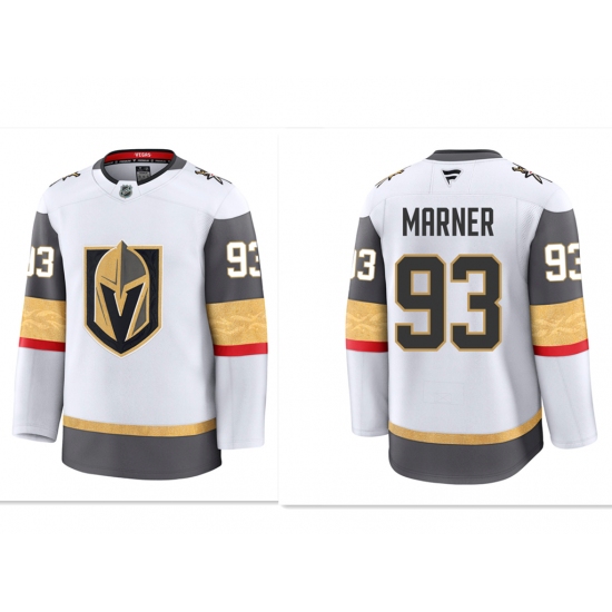 Men's Vegas Golden Knights #93 Mitchell Marner White 2024-25 Home Stitched Hockey Jersey - Ujersey