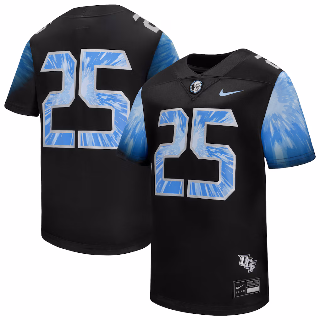 Youth Nike #25 Black UCF Knights 2025 Space Game Football Game Jersey - Ujersey NFL Shop