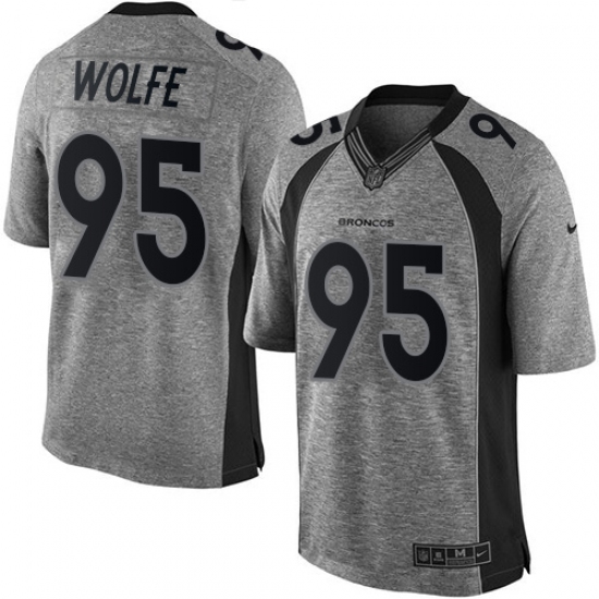 Men's Nike Denver Broncos #95 Derek Wolfe Limited Gray Gridiron NFL Jersey - Ujersey