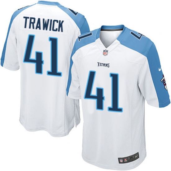 Men's Nike Tennessee Titans #41 Brynden Trawick Game White NFL Jersey - Ujersey