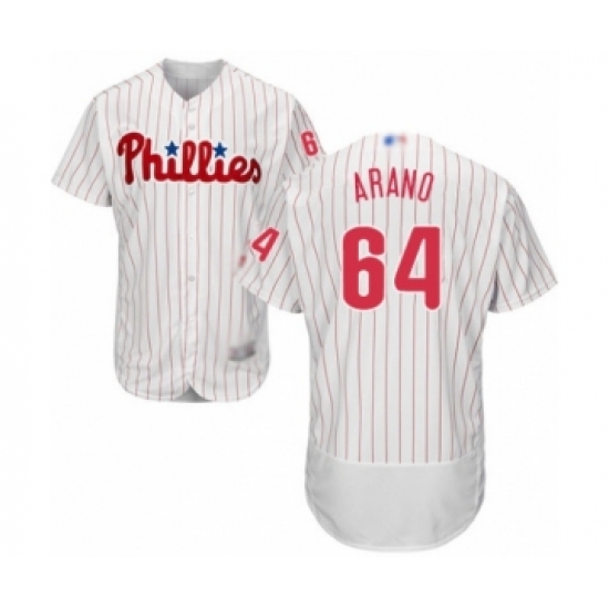 Men's Philadelphia Phillies #64 Victor Arano White Home Flex Base Authentic Collection Baseball Player Jersey - Ujersey
