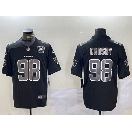 Men's Las Vegas Raiders #98 Maxx Crosby Black 65TH Limited Fashion Vapor Jersey - Ujersey