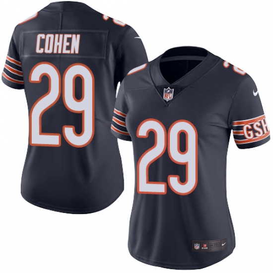 Women's Nike Chicago Bears #29 Tarik Cohen Navy Blue Team Color Vapor Untouchable Limited Player NFL Jersey - Ujersey