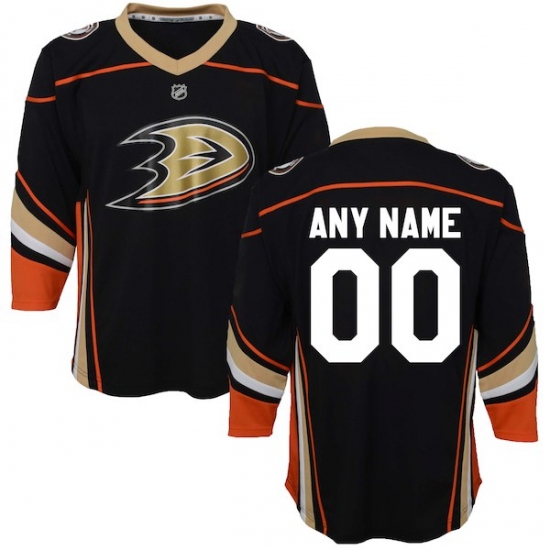 Preschool Anaheim Ducks Black Home Replica Custom Jersey - Ujersey