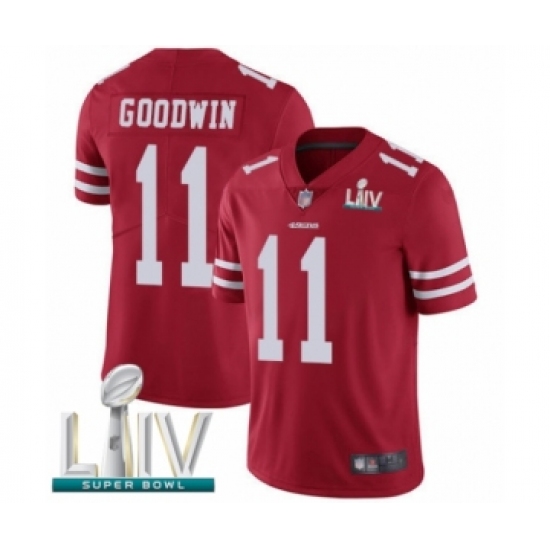 Youth San Francisco 49ers #11 Marquise Goodwin Red Team Color Vapor Untouchable Limited Player Super Bowl LIV Bound Football Jersey - Ujersey