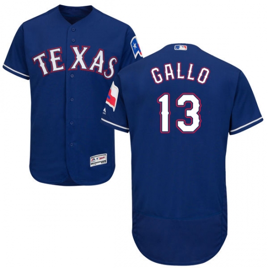 Men's Majestic Texas Rangers #13 Joey Gallo Royal Blue Alternate Flex Base Authentic Collection MLB Jersey - Ujersey
