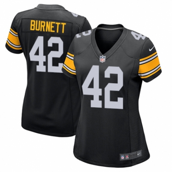 Women's Nike Pittsburgh Steelers #42 Morgan Burnett Game Black Alternate NFL Jersey - Ujersey