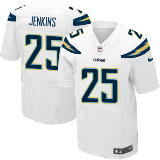 Men's Nike Los Angeles Chargers #25 Rayshawn Jenkins Elite White NFL Jersey - Ujersey