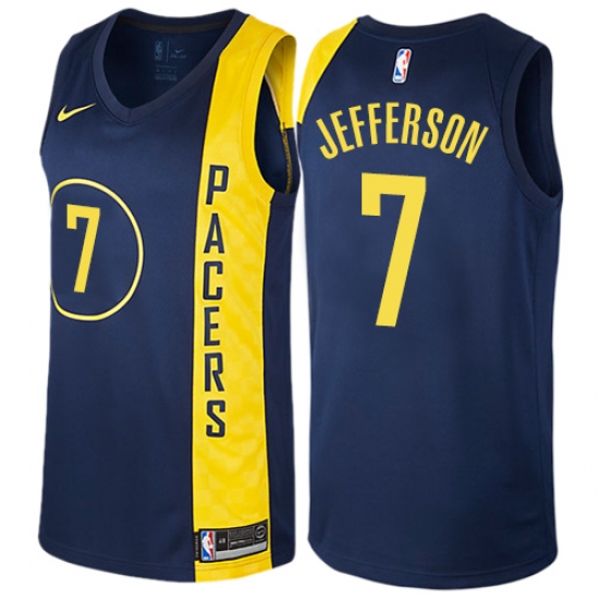 Youth Nike Indiana Pacers #7 Al Jefferson Swingman Navy Blue NBA Jersey - City Edition - Ujersey
