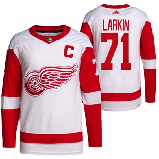 Men's Detroit Red Wings #71 Dylan Larkin White Stitched Jersey - Ujersey