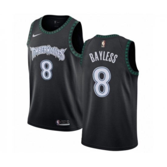 Youth Nike Minnesota Timberwolves #8 Jerryd Bayless Swingman Black Hardwood Classics Jersey - Ujersey