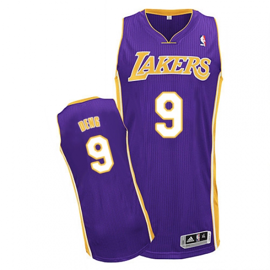 Men's Adidas Los Angeles Lakers #9 Luol Deng Authentic Purple Road NBA Jersey - Ujersey