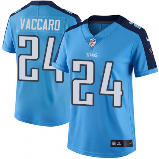 Women Nike Tennessee Titans #24 Kenny Vaccaro Limited Light Blue Rush Vapor Untouchable NFL Jersey - Ujersey