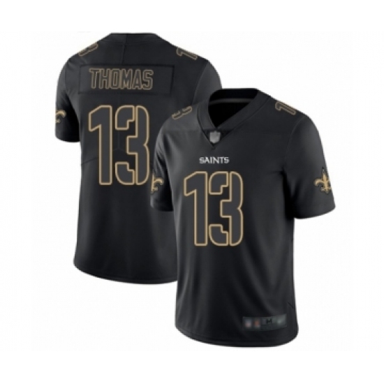 Men's New Orleans Saints #13 Michael Thomas Limited Black Rush Impact Football Jersey - Ujersey