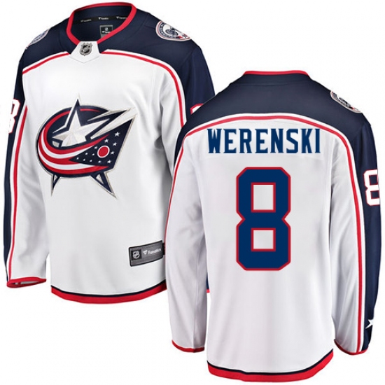 Youth Columbus Blue Jackets #8 Zach Werenski Fanatics Branded White Away Breakaway NHL Jersey - Ujersey