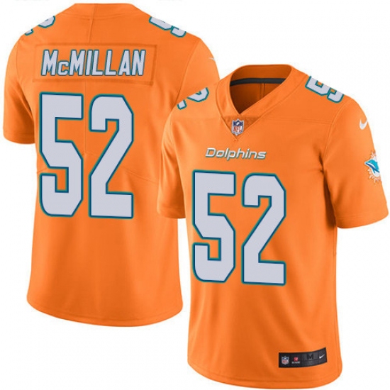 Men's Nike Miami Dolphins #52 Raekwon McMillan Limited Orange Rush Vapor Untouchable NFL Jersey - Ujersey