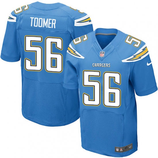 Men's Nike Los Angeles Chargers #56 Korey Toomer Elite Electric Blue Alternate NFL Jersey - Ujersey