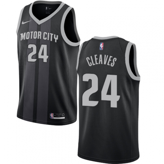 Women's Nike Detroit Pistons #24 Mateen Cleaves Swingman Black NBA Jersey - City Edition - Ujersey