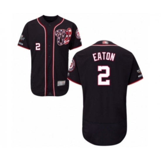 Men's Washington Nationals #2 Adam Eaton Navy Blue Alternate Flex Base Authentic Collection 2019 World Series Champions Baseball Jersey - Ujersey
