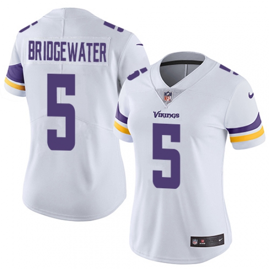 Women's Nike Minnesota Vikings #5 Teddy Bridgewater Elite White NFL Jersey - Ujersey