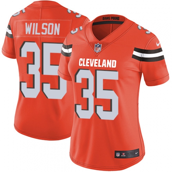 Women's Nike Cleveland Browns #35 Howard Wilson Orange Alternate Vapor Untouchable Limited Player NFL Jersey - Ujersey