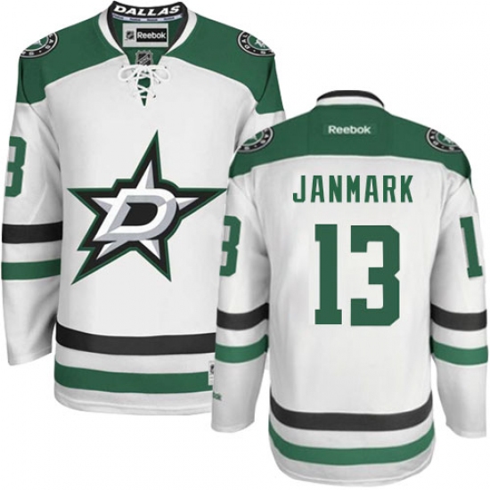 Youth Reebok Dallas Stars #13 Mattias Janmark Authentic White Away NHL Jersey - Ujersey