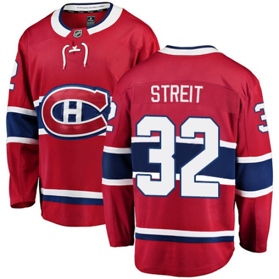 Youth Montreal Canadiens #32 Mark Streit Authentic Red Home Fanatics Branded Breakaway NHL Jersey - Ujersey