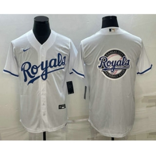 Men's Kansas City Royals Big Logo White Stitched MLB Cool Base Nike Jersey - Ujersey