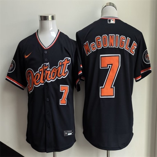 Men's Detroit Tigers #7 Kevin McGonigle Black 2026 Alternate Vapor Premier Limited Stitched Baseball Jersey - Ujersey