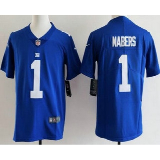 Youth New York Giants #1 Malik Nabers Limited Blue Vapor Jersey - Ujersey