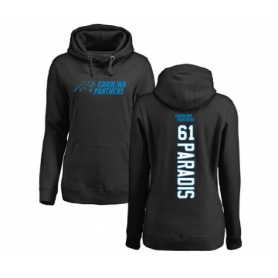 Football Women's Carolina Panthers #61 Matt Paradis Black Backer Pullover Hoodie - Ujersey