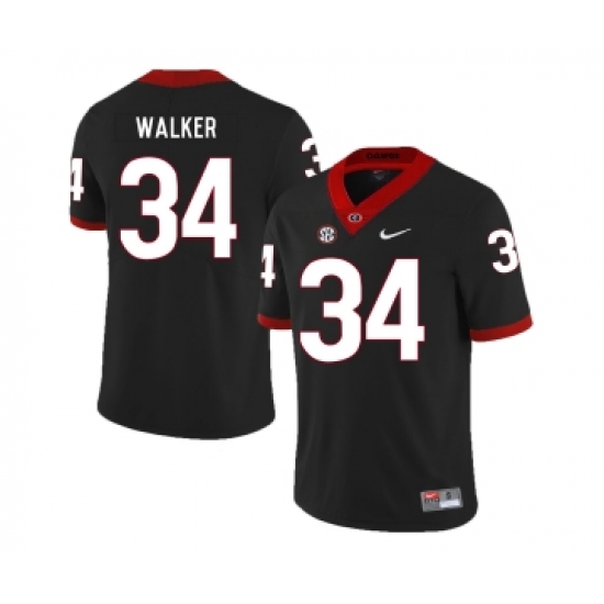 Georgia Bulldogs 34 Herchel Walker Black Nike College Football Jersey - Ujersey