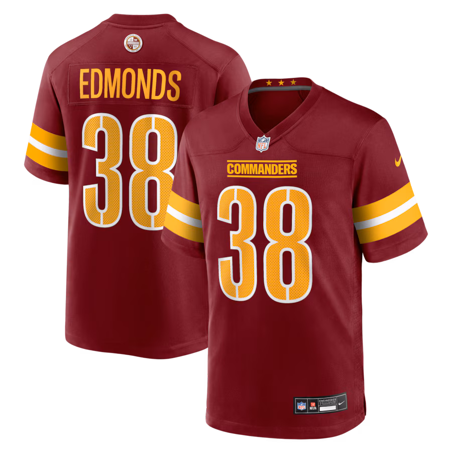 Men's Washington Commanders Chase Edmonds Nike Burgundy Team Game Jersey - Ujersey