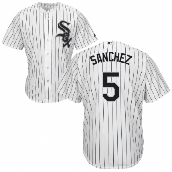 Men's Majestic Chicago White Sox #5 Yolmer Sanchez Replica White Home Cool Base MLB Jersey - Ujersey