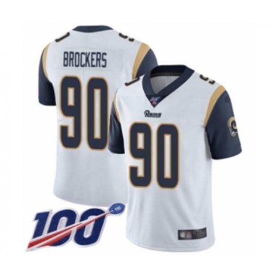 Men's Los Angeles Rams #90 Michael Brockers White Vapor Untouchable Limited Player 100th Season Football Jersey - Ujersey