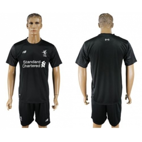 Liverpool Blank Black Goalkeeper Soccer Club Jersey